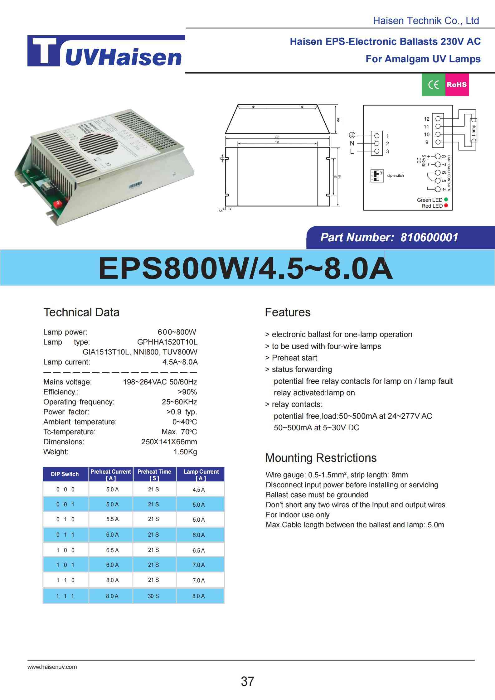 reator uv 800w